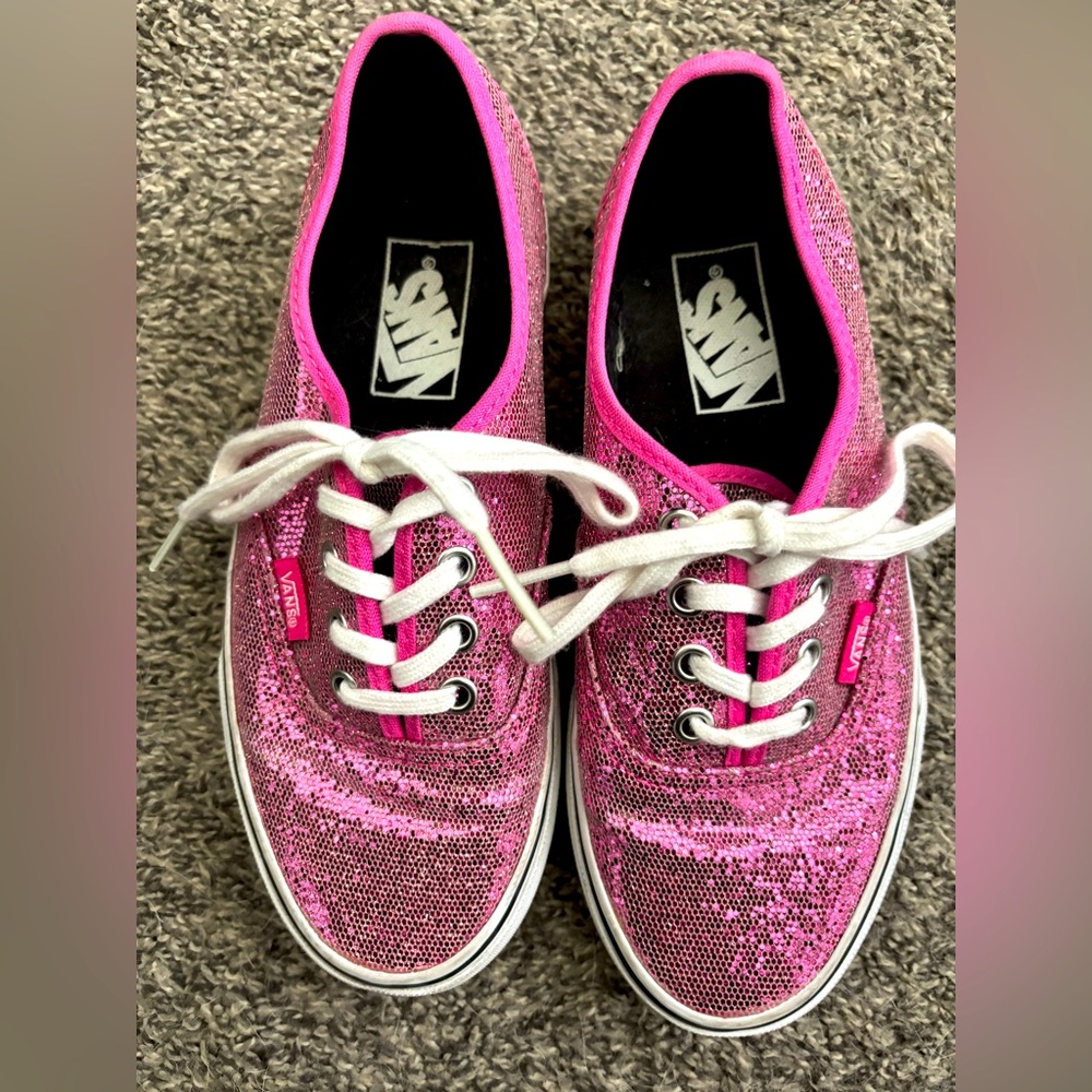 Sparkly pink vans almost new shoes
